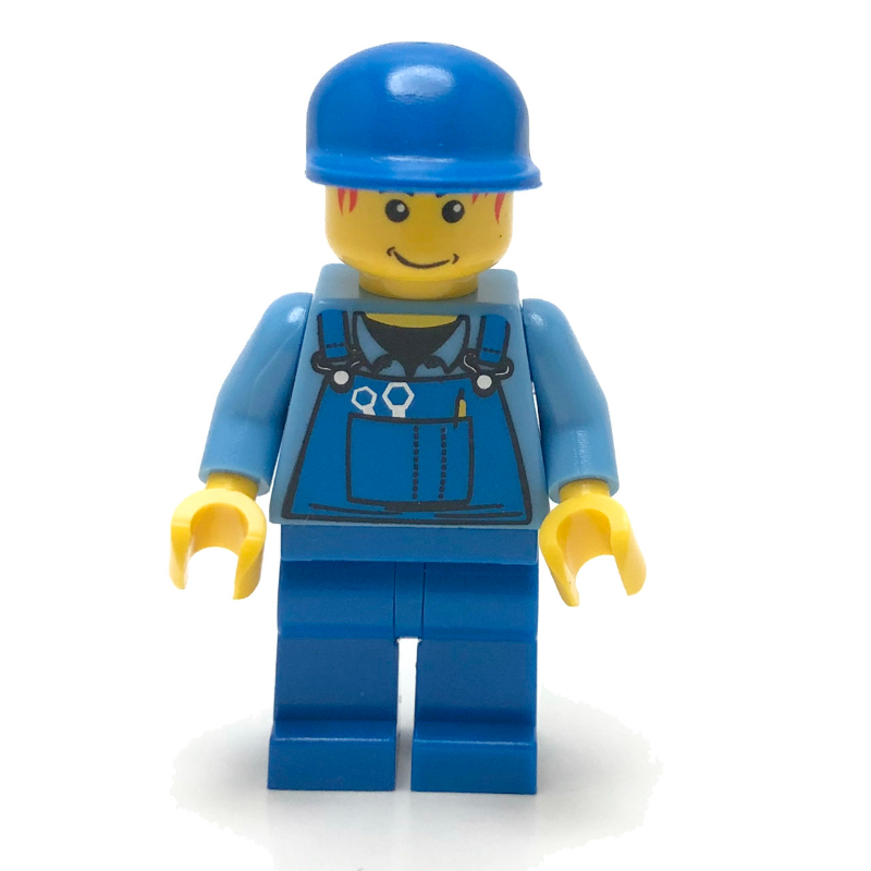 LEGO Medium Blue Torso, Blue Overall, Blue Cap (4485) (fig-000661)
