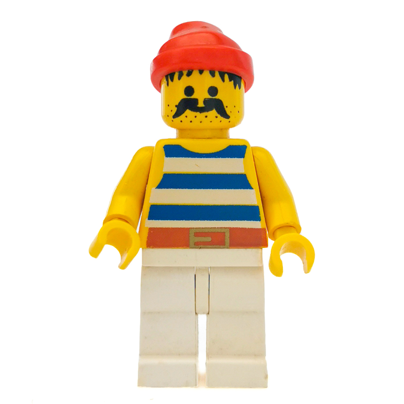 LEGO Pirate - Blue Stripes, White Legs, Red Bandana, 3626a (fig-000665)