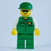 Cargo Worker, Green Jacket with Pocket, Green Cap, Sunglasses