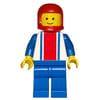 Man, White Torso with Red and Blue Stripes, Blue Legs, Red Helmet