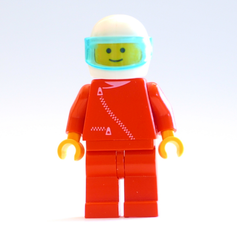 LEGO Racer, Red Jacket with Zipper, White Helmet with Visor (fig-000718)