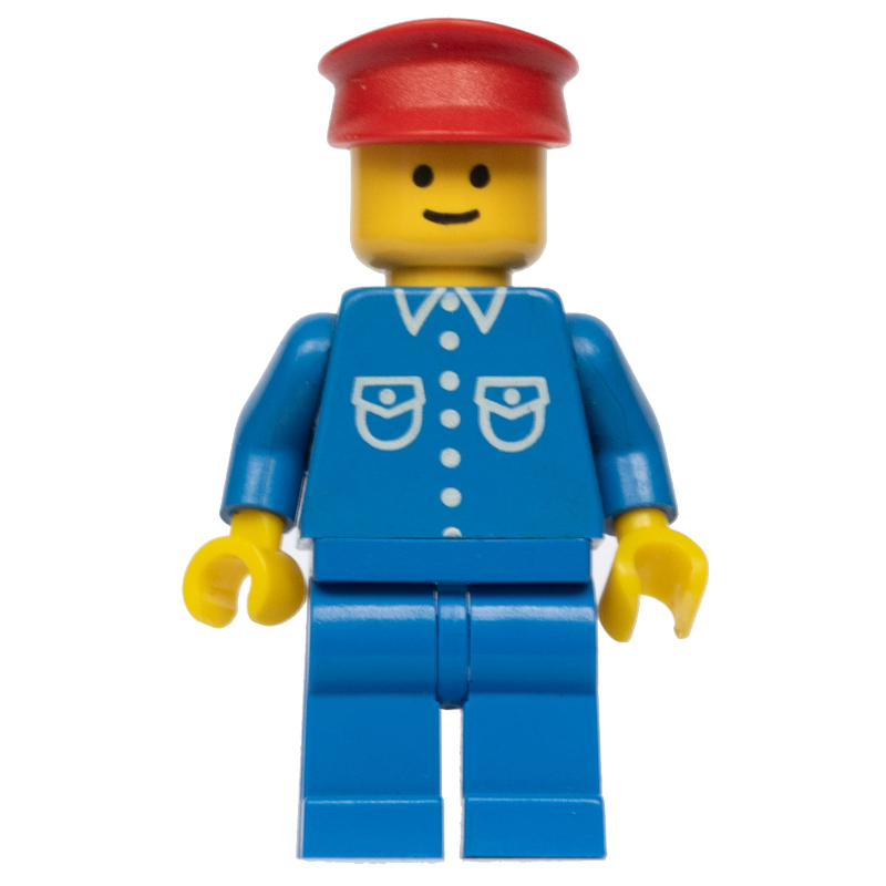 LEGO Man - Blue Jacket, Blue Legs, Red Hat (fig-000733)