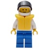 Man, White Torso, Blue Legs, Helmet with Visor, Yellow Life Vest - 3626a Head