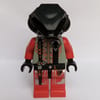 UFO Alien, Red, Plain Black Helmet