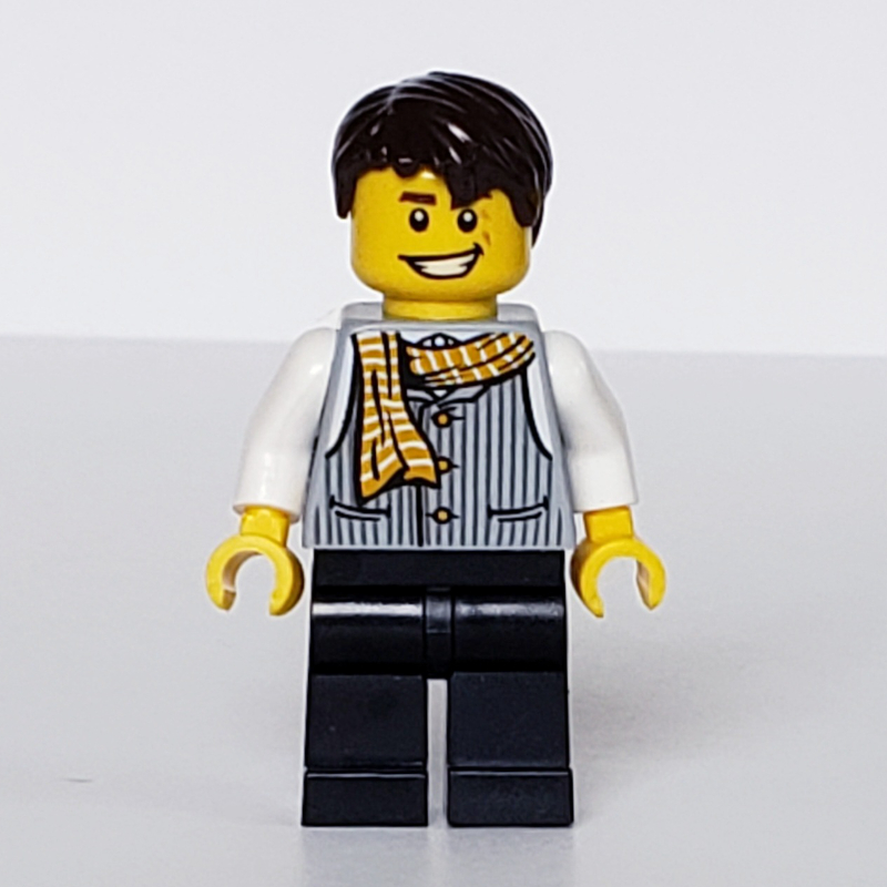 LEGO Striped Vest with Yellow Striped Scarf and Black Legs (fig-000769)