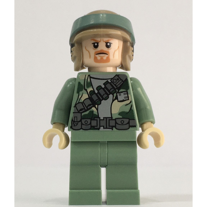 LEGO Rebel Trooper in Endor Uniform, Sand Green Legs, Goatee Beard (fig-000796)
