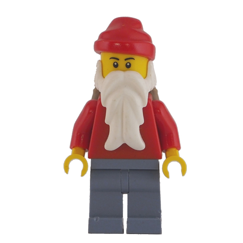 LEGO Santa, Plain Red with Dark Bluish Gray Legs, and Back Basket (fig-000799)