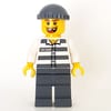 Criminal, Prison Shirt with #50380, Dark Bluish Gray Legs, Dark Bluish Gray Hat, Missing Tooth