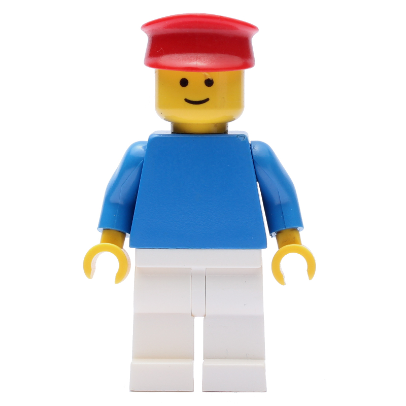 LEGO Blue Torso, White Legs, Red Hat (fig-000815)