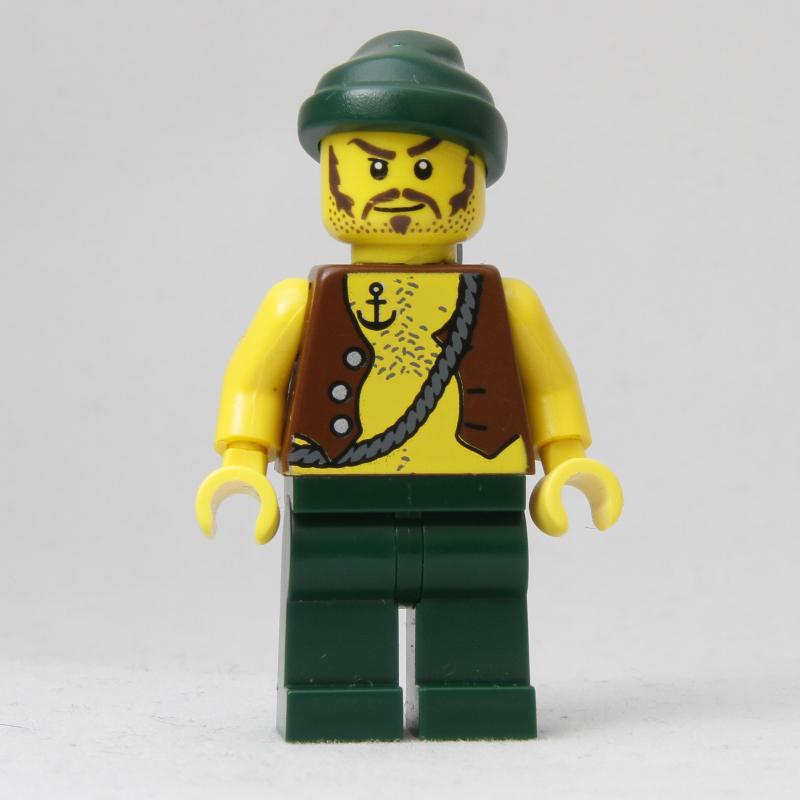 LEGO Pirate - Anchor Tattoo, Dark Green Legs, Dark Green Bandana (fig-000850)