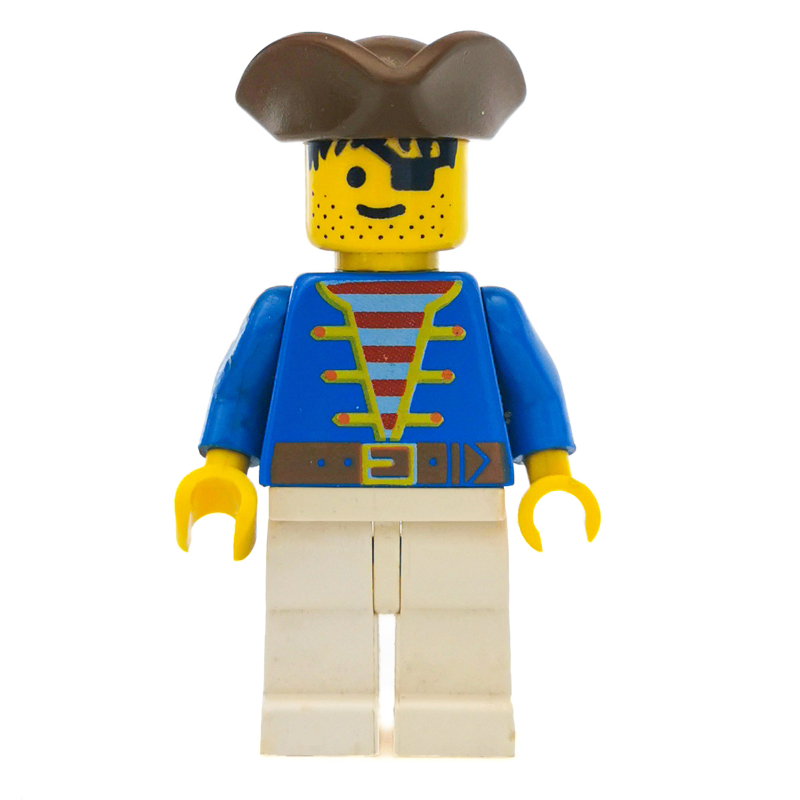 LEGO Pirate - Blue Jacket, White Legs, Brown Bicorne, 3626a (fig-000851)