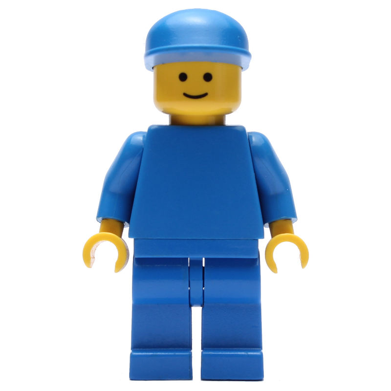 LEGO Man, Plain Blue, Blue Cap (fig-000852)