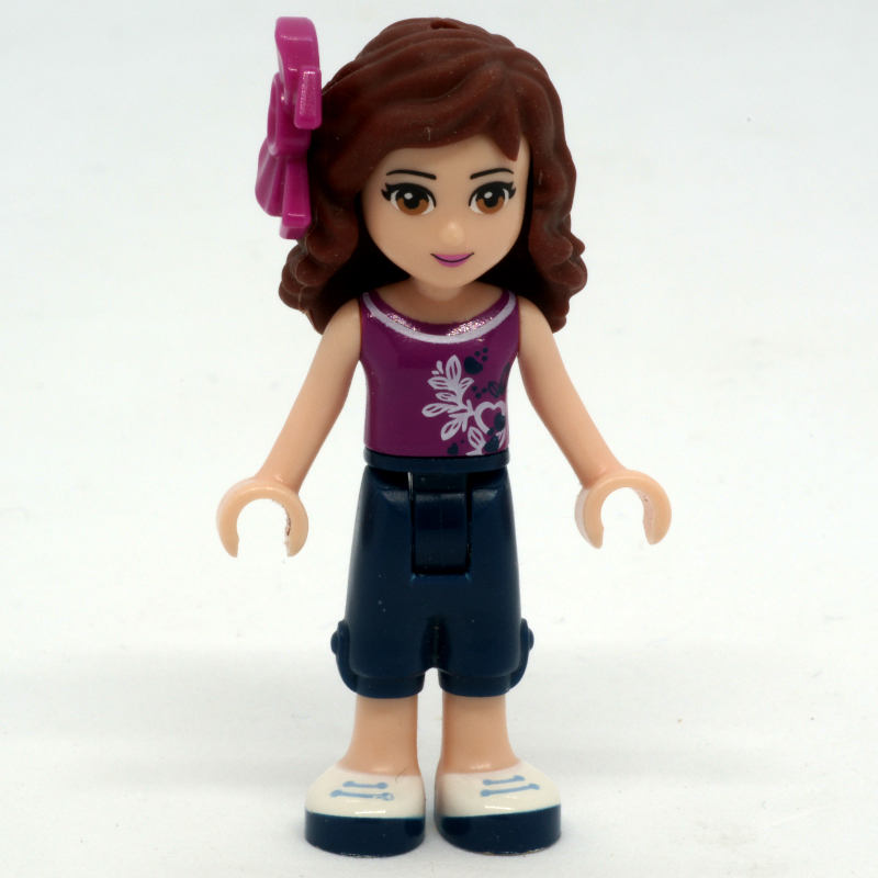 LEGO Olivia - Magenta Top, Dark Blue Trousers, Bow (fig-000886)