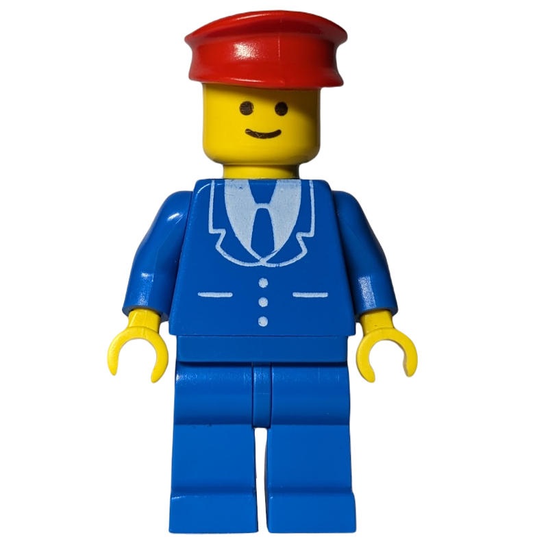 LEGO Man - Blue Jacket, Blue Legs, Red Hat (fig-001010)