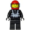 Racer, Blacktron Top, Red Helmet with Visor