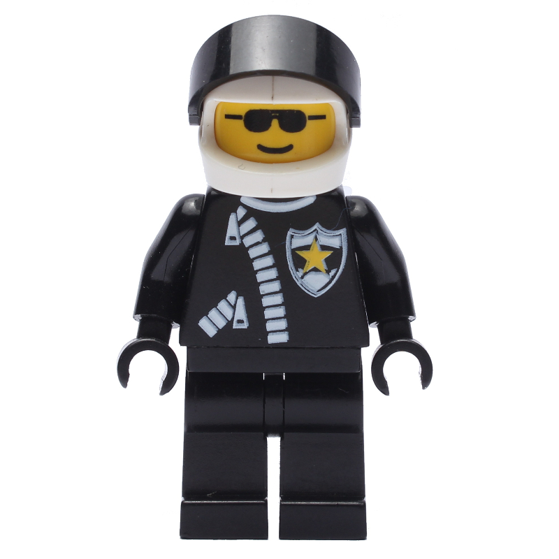 LEGO Policeman with Zipper Jacket and Helmet with Black Visor (fig-001028)