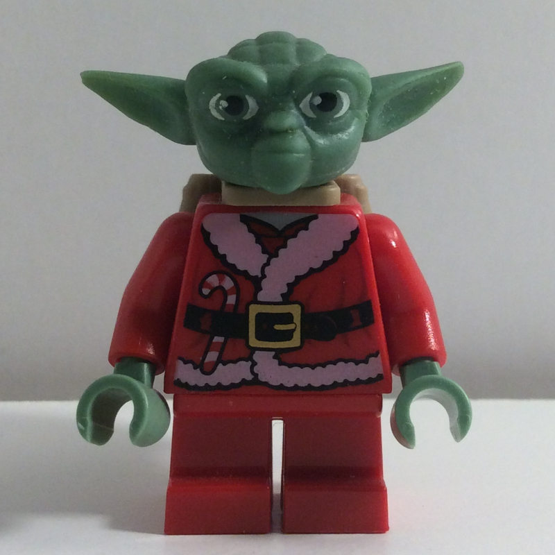 LEGO Yoda, Sand Green Head, Santa Outfit, Backpack (fig-001063)