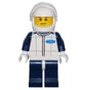 Race Driver, White Torso, Dark Blue Legs, White Helmet, Ford