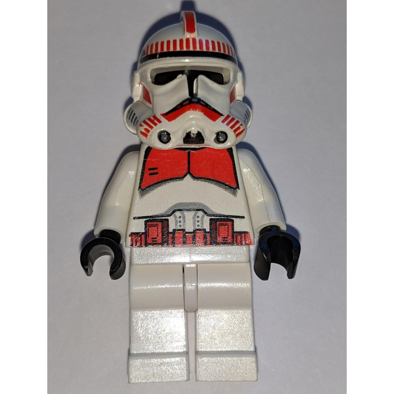 LEGO Clone Shock Trooper, Red Markings, Plain Black Head, White Hips (fig-001069)