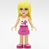 Stephanie - White Top, Dark Pink Skirt