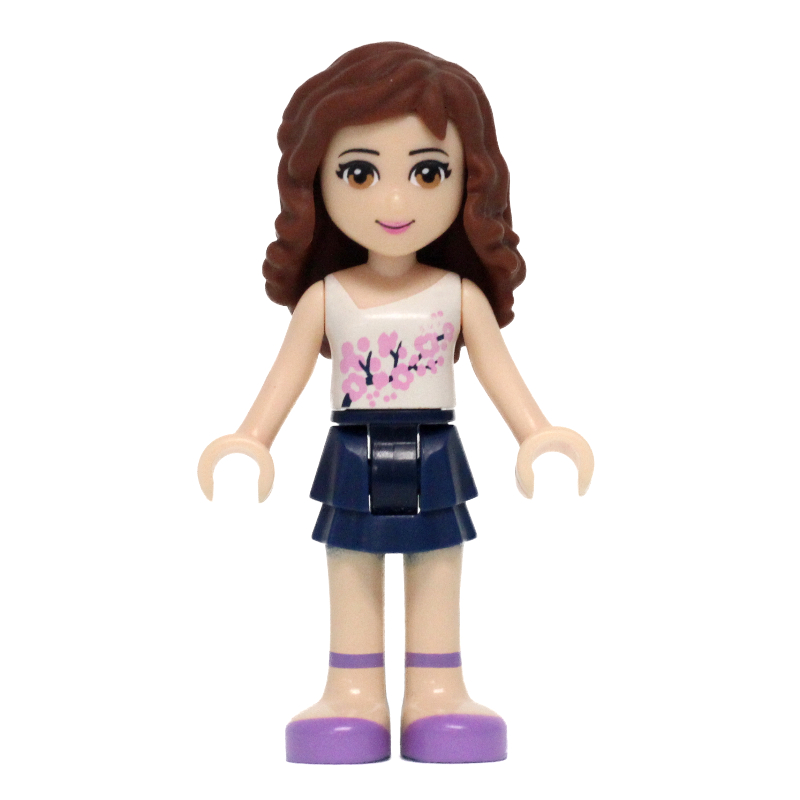 LEGO Olivia - White Top, Dark Blue Skirt (fig-001084)