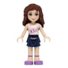 Olivia - White Top, Dark Blue Skirt