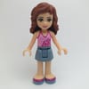 Olivia - Bright Pink Top, Sand Blue Skirt