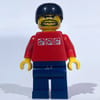 Skateboarder, Red, Black Helmet