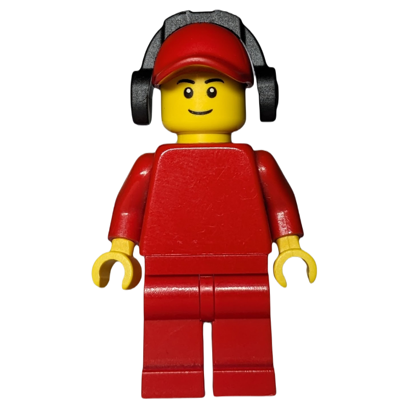 LEGO Red Torso, Red Legs, Red Cap, Headphones (fig-001121)