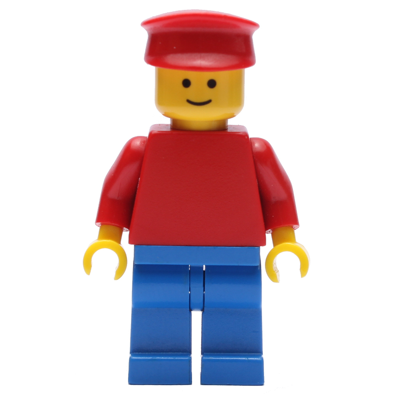 LEGO Man - Red Torso, Blue Legs, Red Hat (fig-001124)