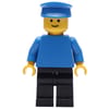 Man, Plain Blue Torso, Black Legs, Blue Hat