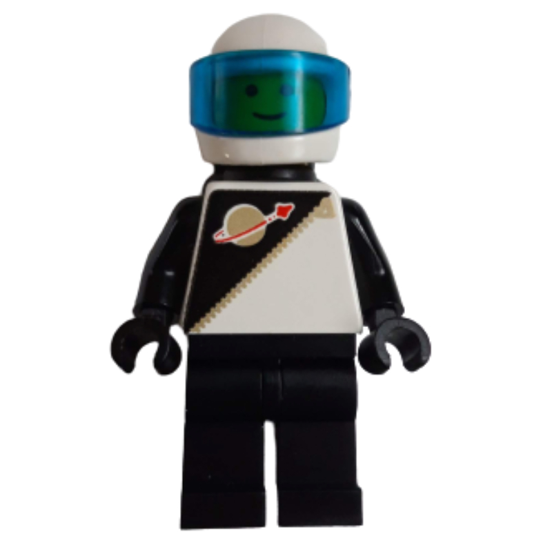 LEGO Futuron Spaceman, Black with Airtanks and Dark Blue Visor, White Helmet (fig-001165)