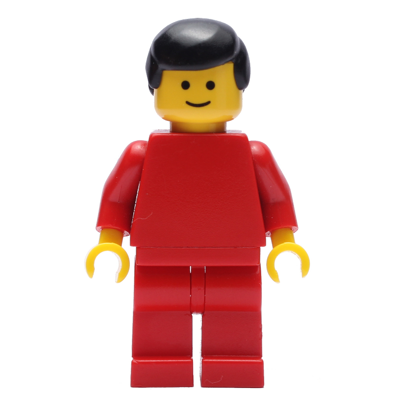 LEGO Man, Plain Red, Black Hair (fig-001198)