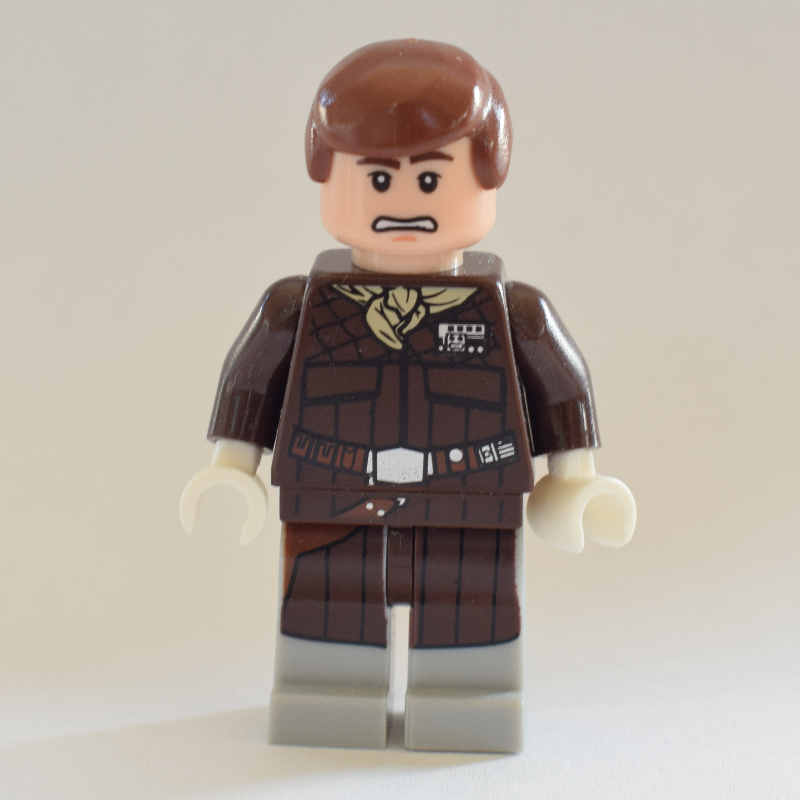 LEGO Han Solo, Hoth Outfit, Dark Brown Jacket with Tan Neckerchief (fig-001199)