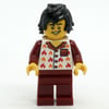 Man, Dark Red and White Pajamas
