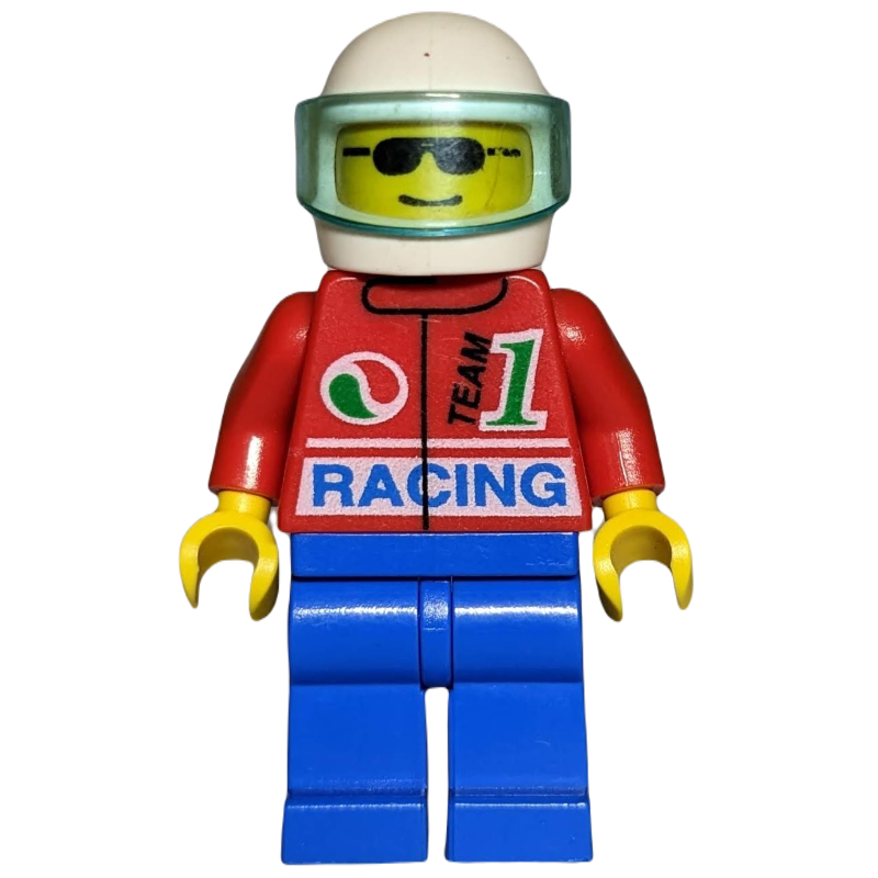 LEGO Racer - Octan, Red Torso, Blue Legs, White Helmet (fig-001212)