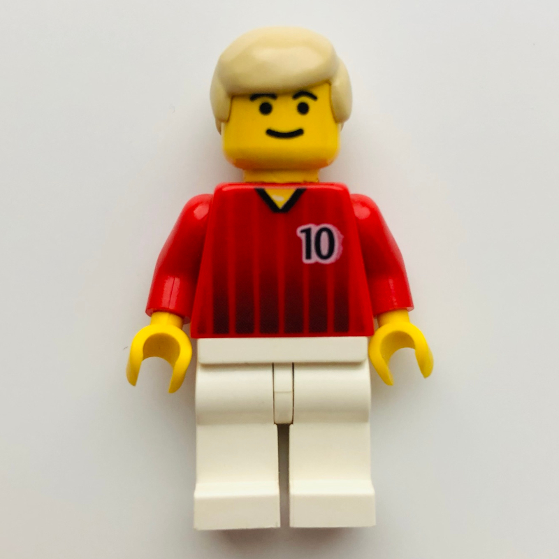 LEGO Soccer Player Red Torso, White Legs #10 (fig-001214)