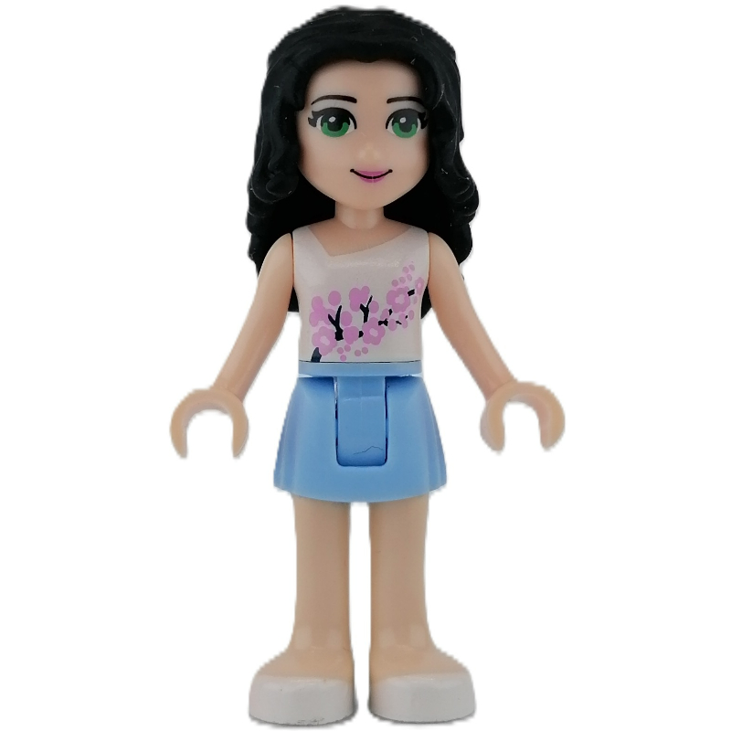 LEGO Emma - White Top, Bright Light Blue Skirt (fig-001232)