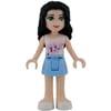 Emma - White Top, Bright Light Blue Skirt