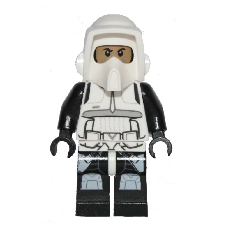 LEGO Scout Trooper, Printed Black Head, Black Legs (fig-001257)