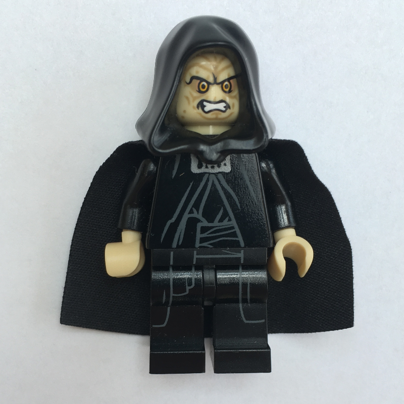 LEGO Emperor Palpatine, Tan Skin, Clenched Teeth (50231 Cape) (fig-001275)
