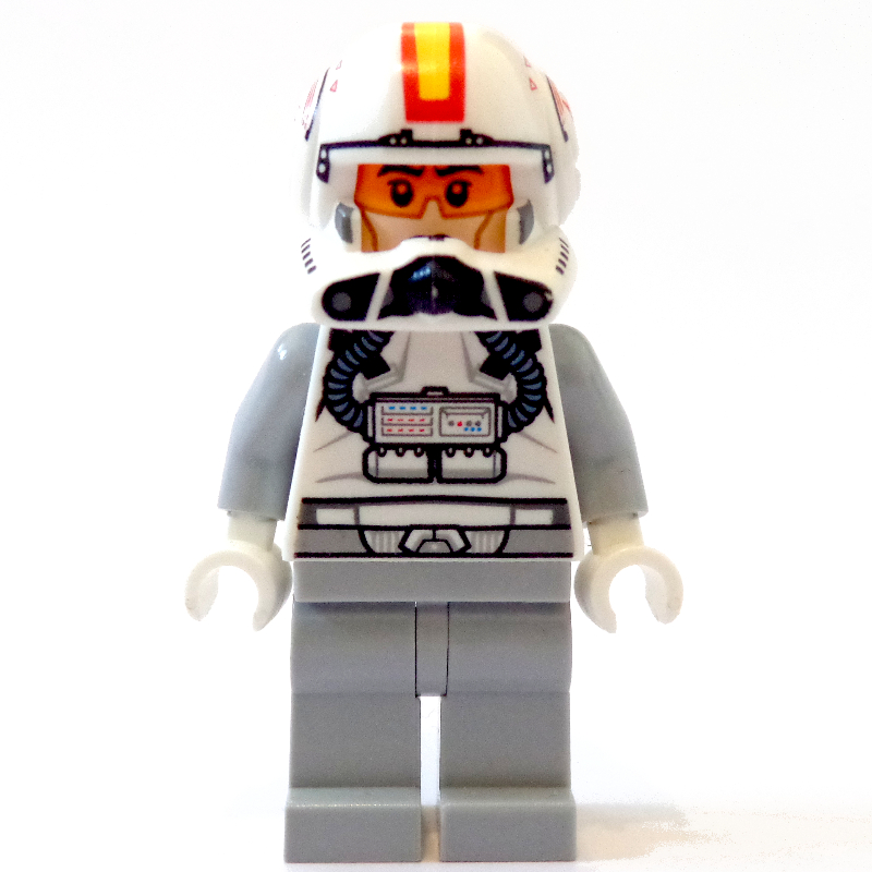 LEGO Clone Pilot, Open Helmet with Yellow and Red Markings, Light Bluish Gray Legs (Episode 3) (fig-001287)