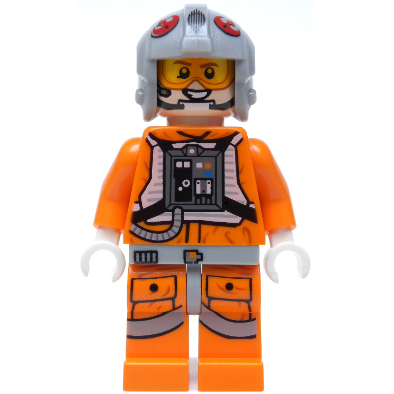 LEGO Rebel Pilot Snowspeeder, Orange Flight Suit, Light Bluish Gray Helmet (fig-001293)