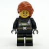Firefighter, Black Fire Suit, Dark Orange Long Hair, Hearing Aid