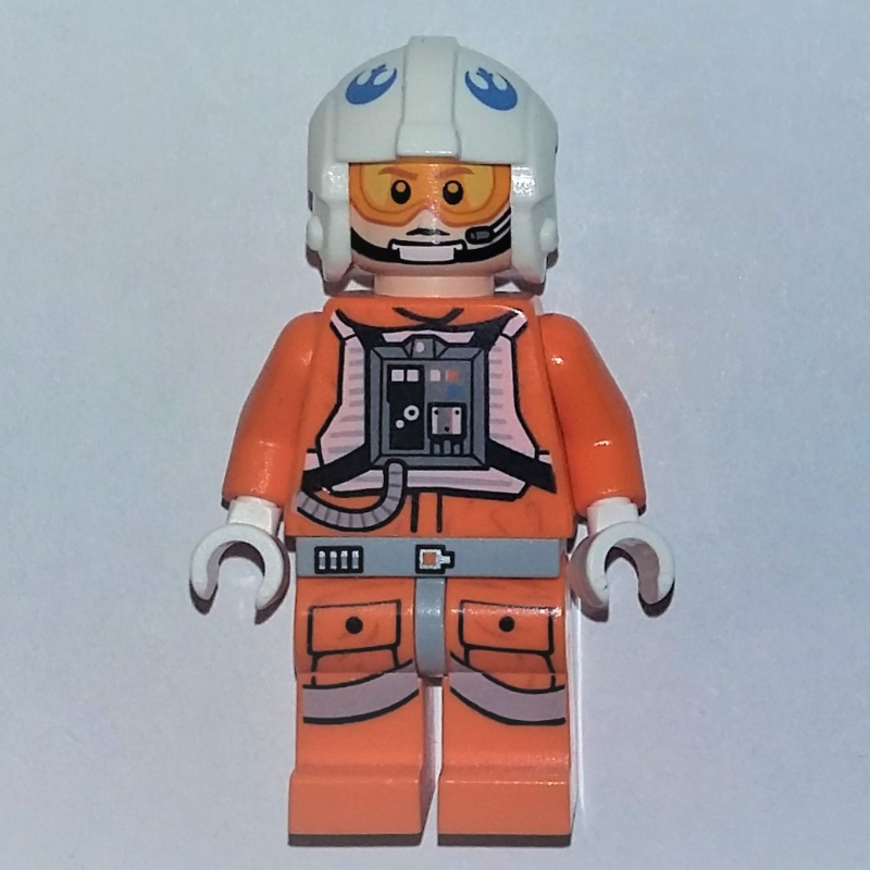 LEGO Rebel Pilot Snowspeeder, Orange Flight Suit, White Helmet, Orange and Yellow Visor (fig-001330)