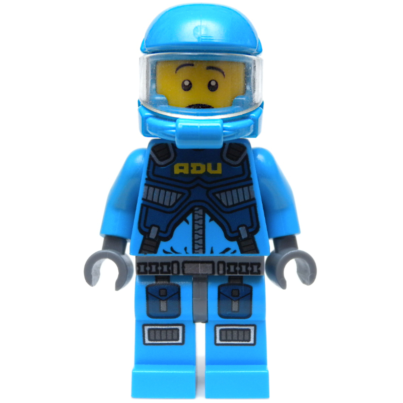 LEGO ADU Soldier, Snarl / Surprised, Dark Bluish Gray Hips (fig-001342)