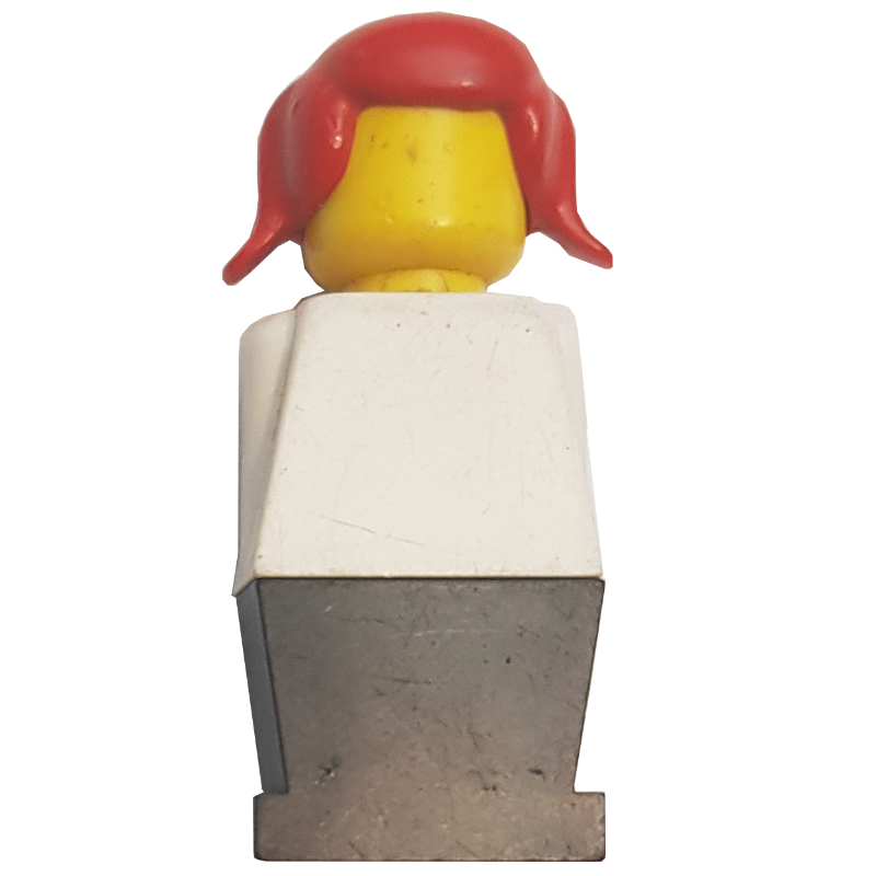 LEGO LEGOLAND White Torso, Black Legs, Red Hair (fig-001361)