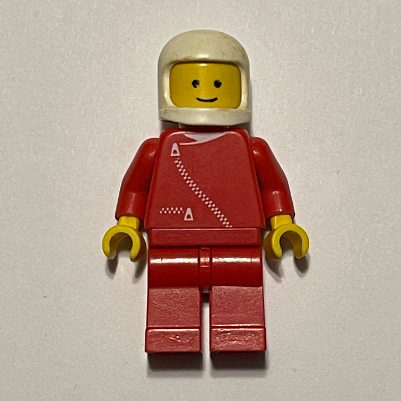 LEGO Man, Red Jacket with Zipper, White Helmet (fig-001379)