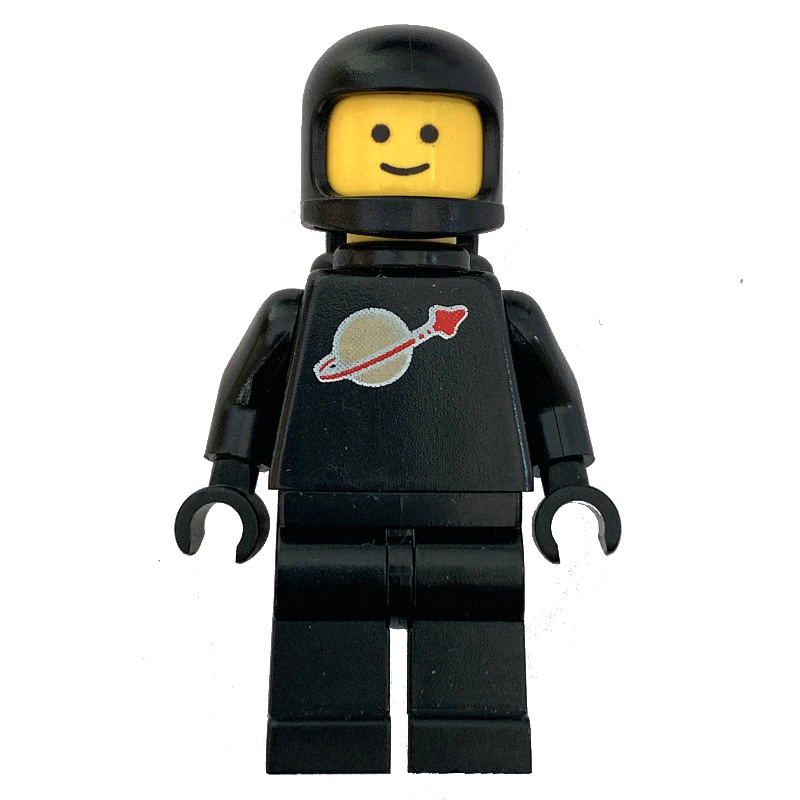 LEGO Classic Spaceman, Black with Airtanks (3842b Helmet) (fig-001382)
