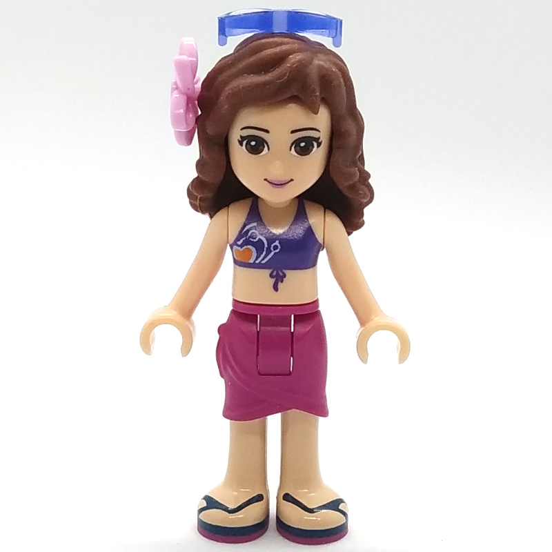 LEGO Olivia - Dark Purple Bikini, Magenta Skirt (fig-001385)